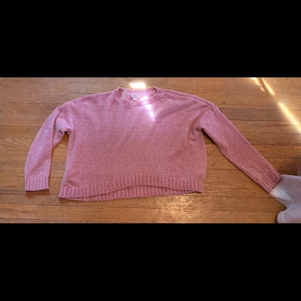 Cropped Chenile Target Sweater